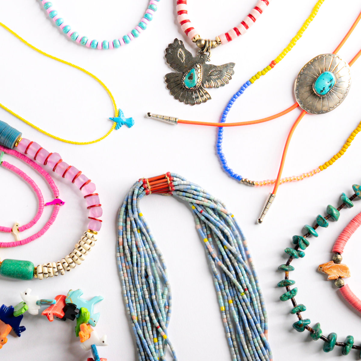 Long Turquoise Slice Necklace | gathergoods