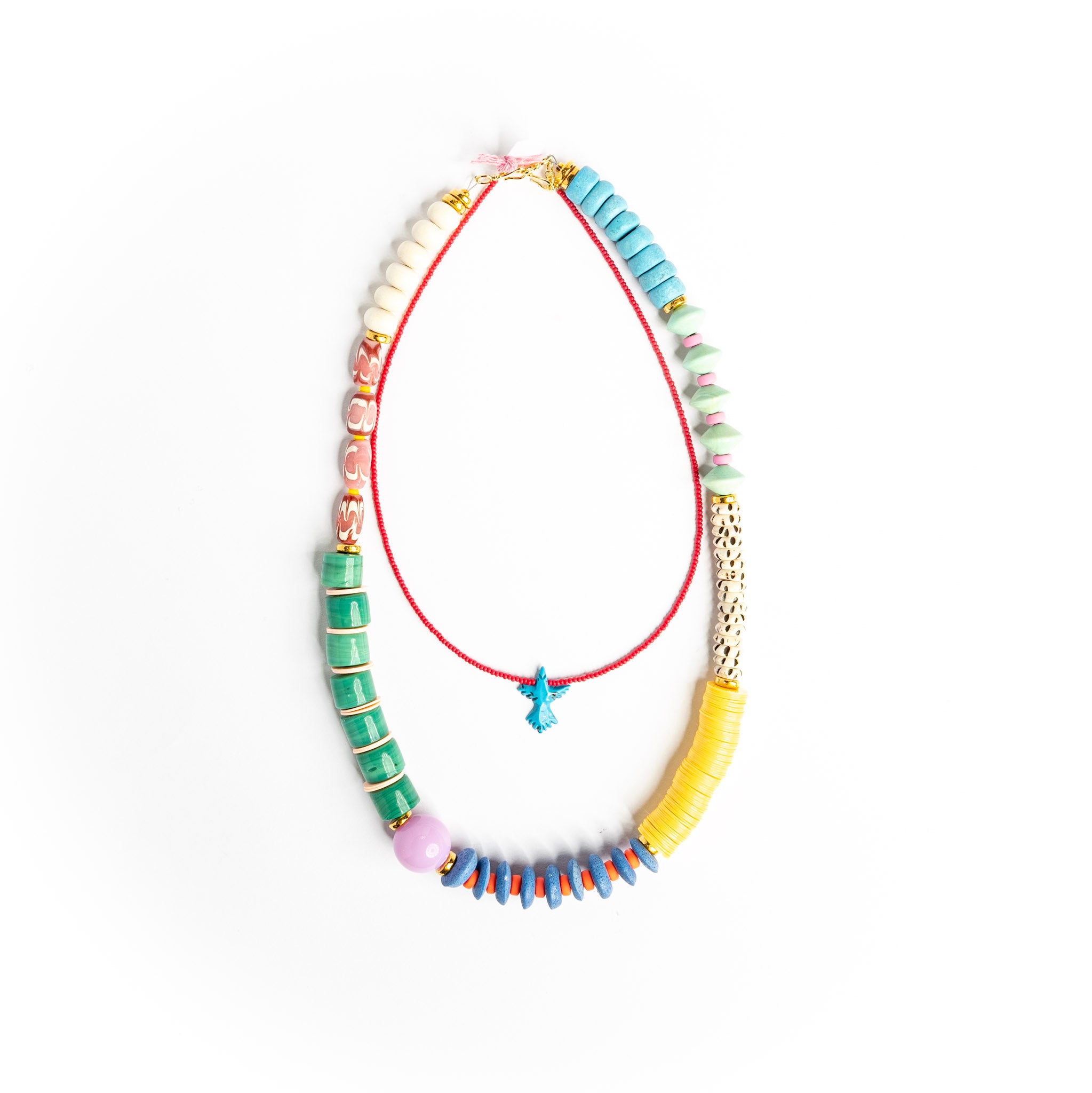 Long Mixed Media necklace, alternate view