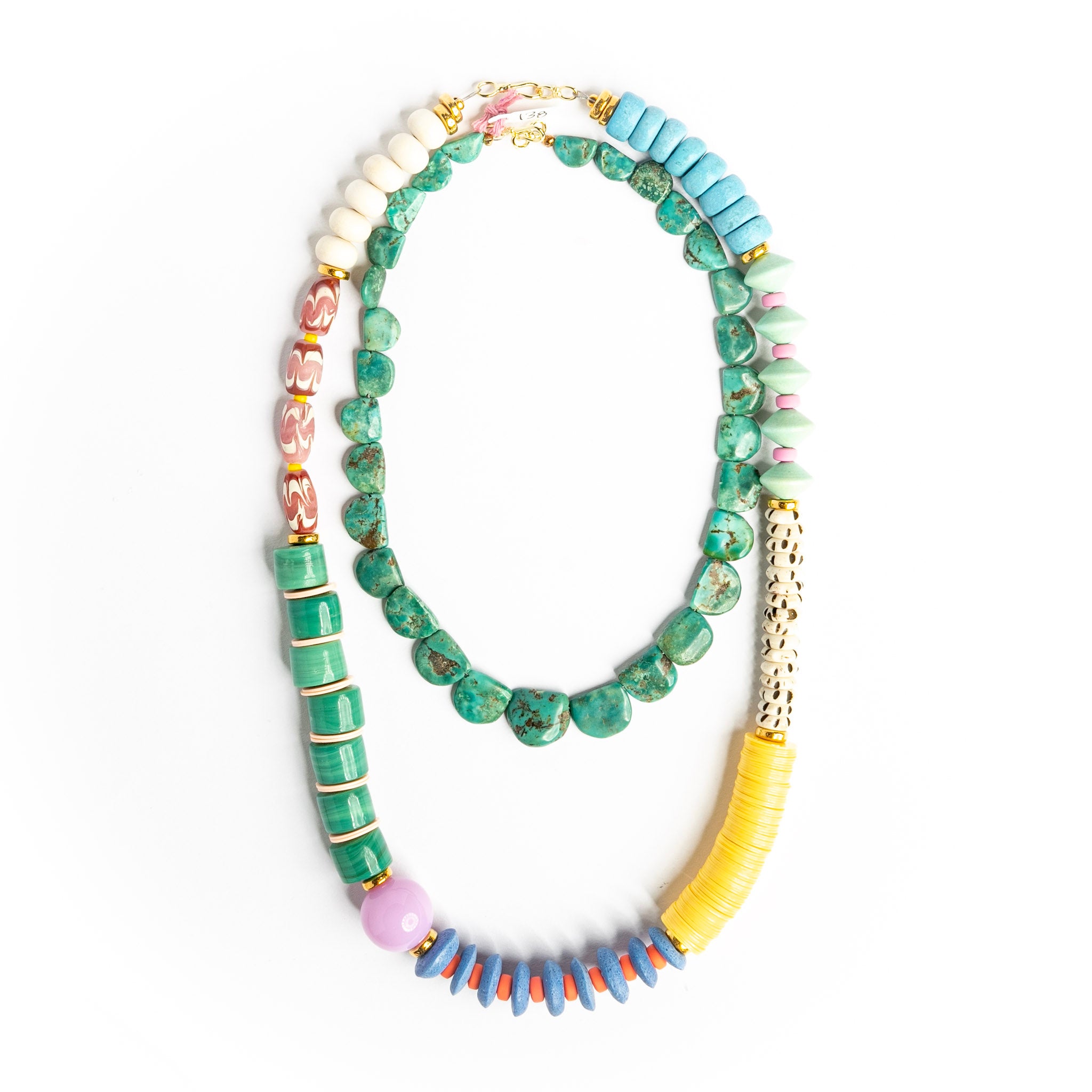 Long Mixed Media necklace, alternate view