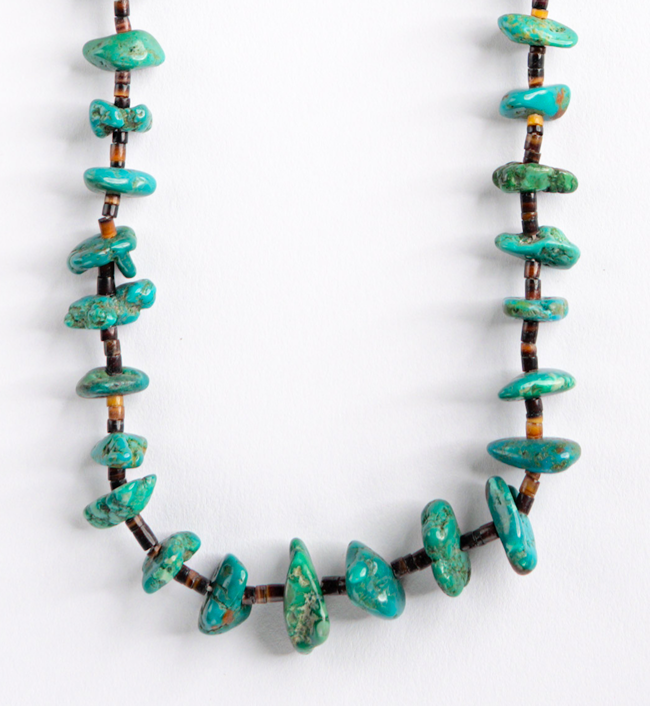 Long Turquoise Slice Necklace