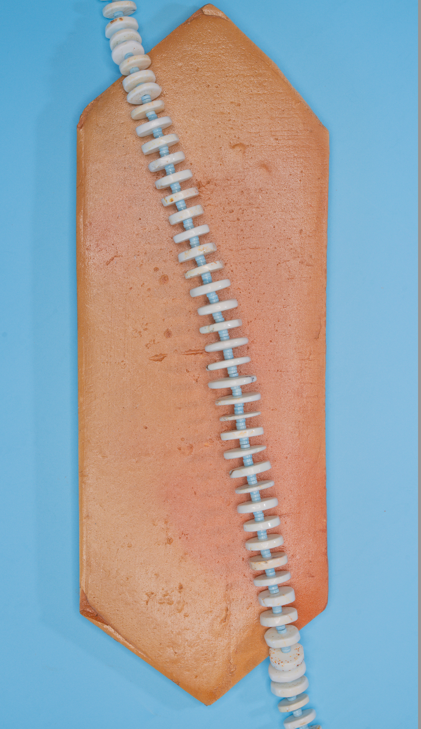 Long Disc necklace, alternate view