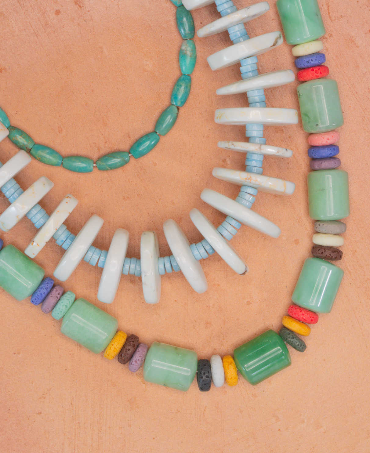 Long Disc necklace, alternate view