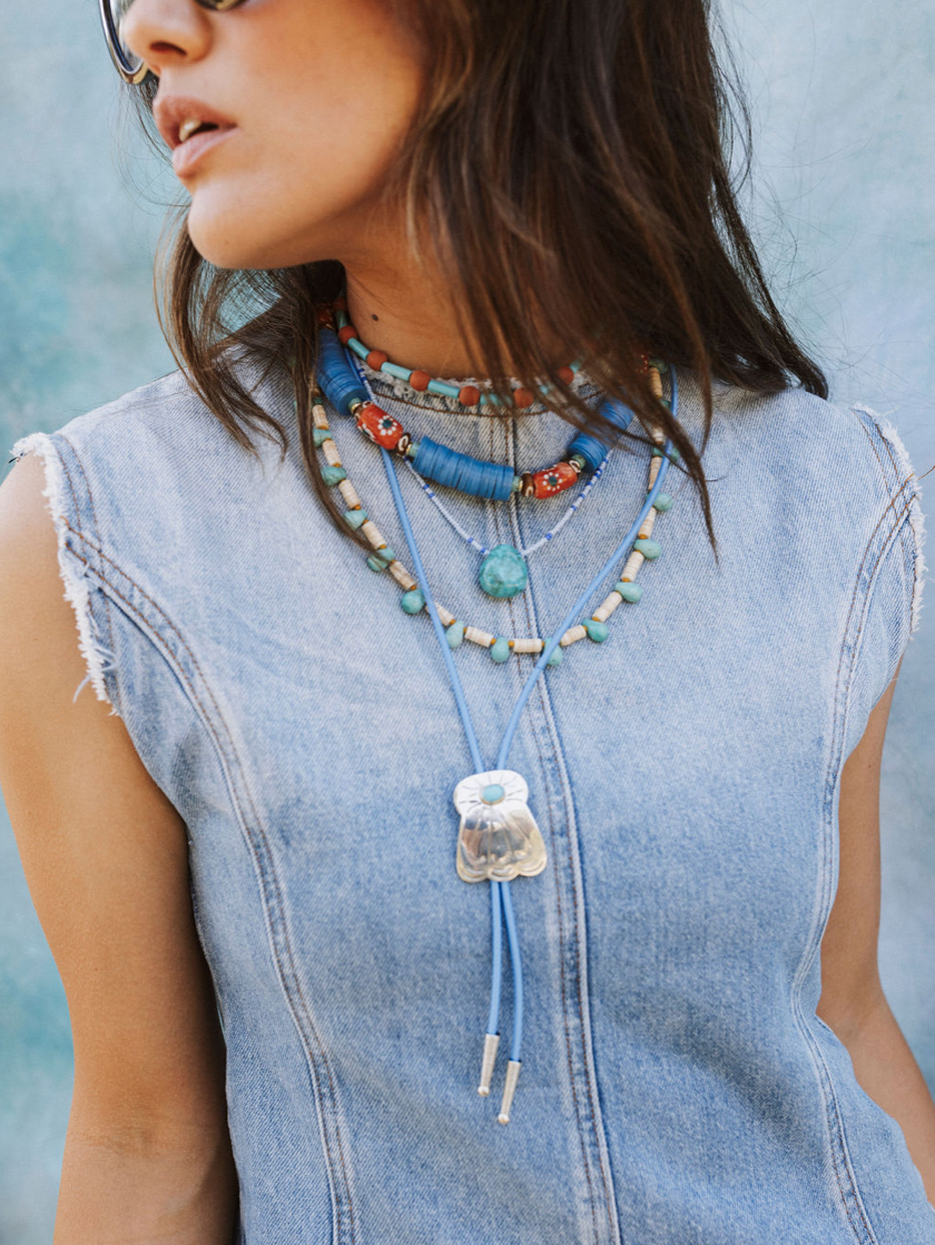 Turquoise Triangle Drop necklace, alternate view