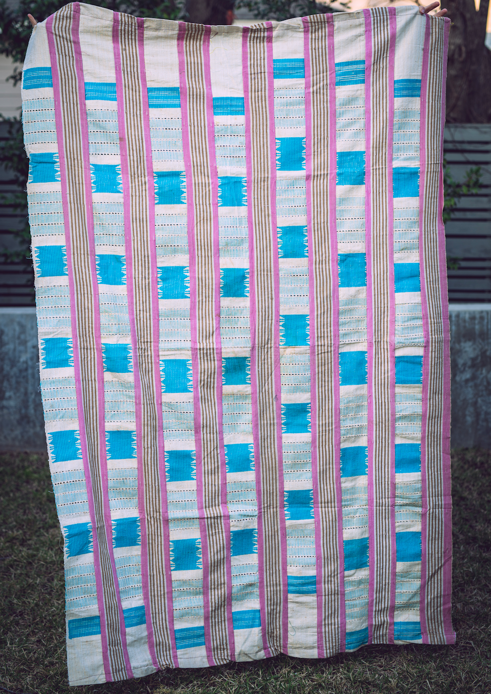 Pink and Turquoise African Blanket